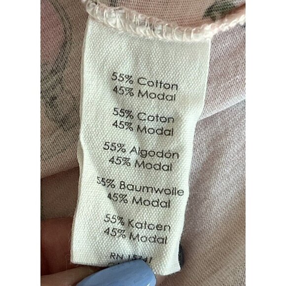 PJ SALVAGE Woman's Sz L Drink Happy Thoughts Pink Pajama Top - Picture 5 of 7